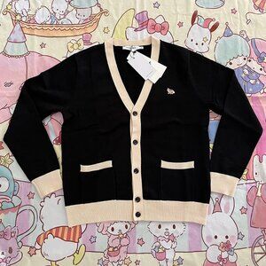 Maison Kitsunev Collar Cardigan Coat Sweater Black